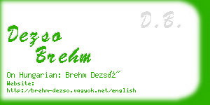 dezso brehm business card